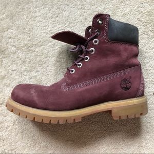 Maroon Timberland Boots